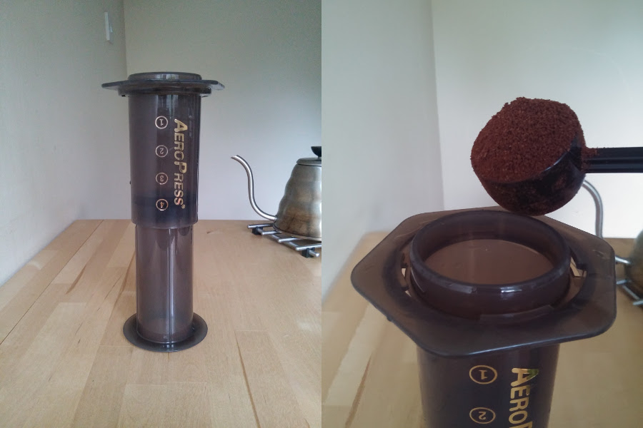 Inverted-Concentrate AeroPress setup