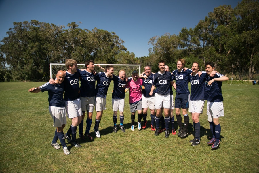 Tired but elated after the final whistle